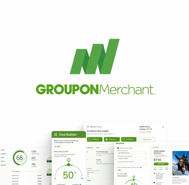 Groupon Merchant: deal builder and order management dashboard product design