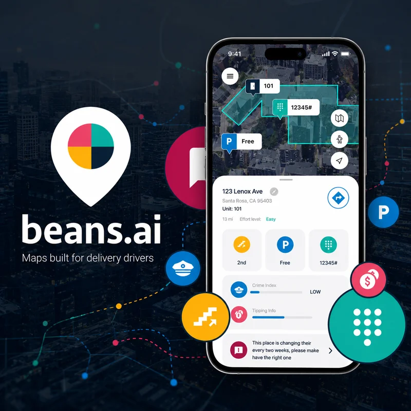 Beans: mobile delivery navigation app UX and UI design