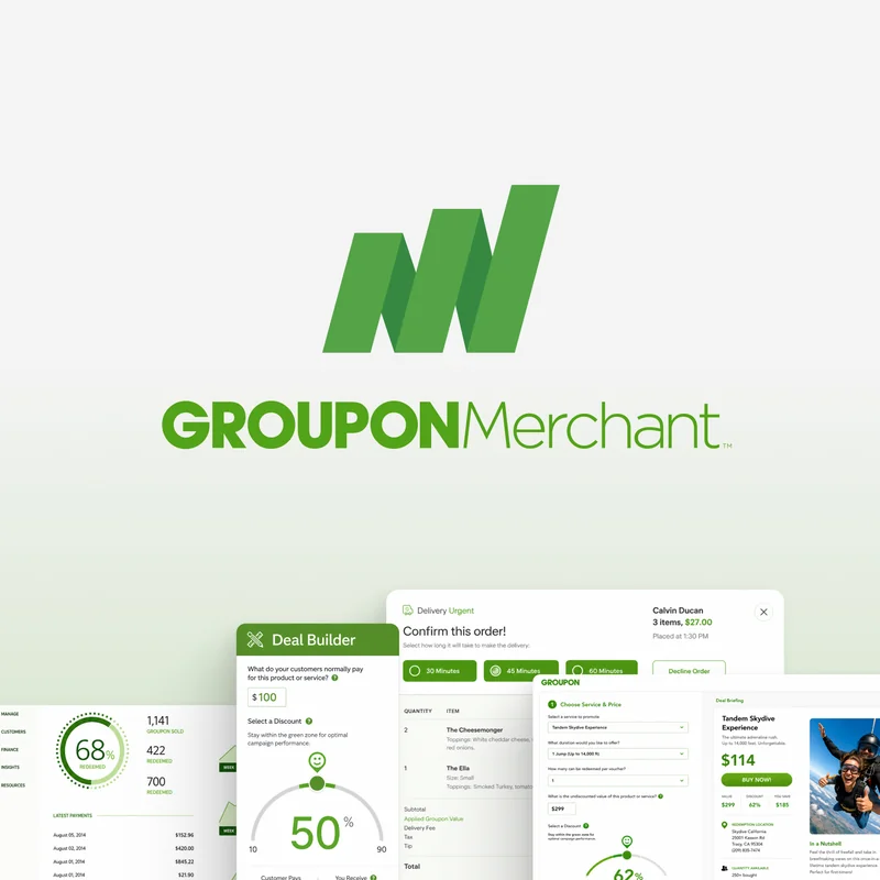 Groupon Merchant: deal builder and order management dashboard product design
